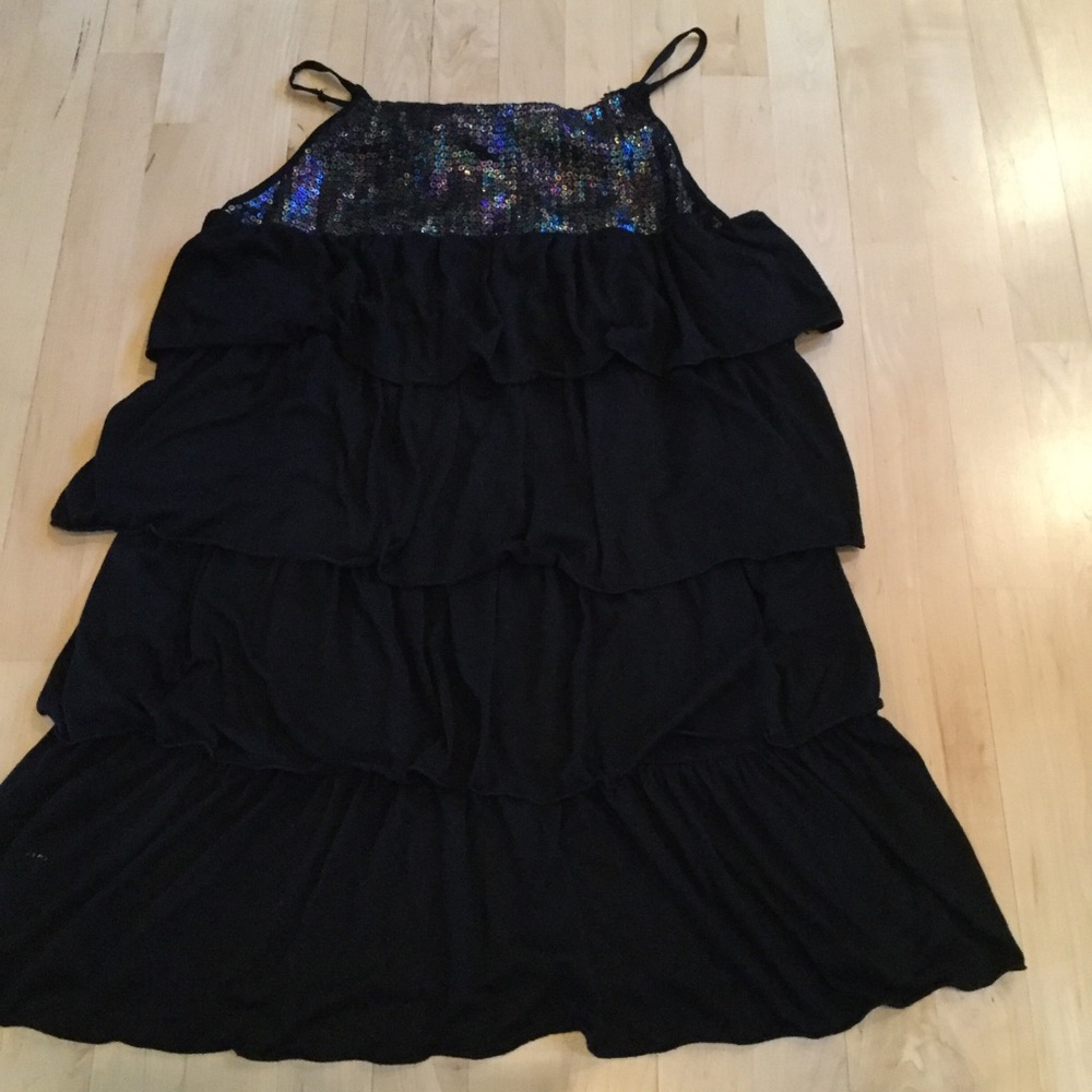 NWT LaRok Black Sequins Dress SZ Lg